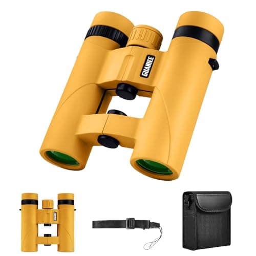 10x25 Binoculars for Kids Mini Pocket Compact Binoculars Waterproof Small Binocular for Bird Watching Travel Stargazing Outdoor Sports Orange - Image 1