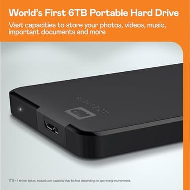 WD 6TB Elements Portable External Hard Drive for Windows, USB 3.2 Gen 1/USB 3.0 for PC & Mac, Plug and Play Ready - WDBHJS0060BBK-WESN - Image 7