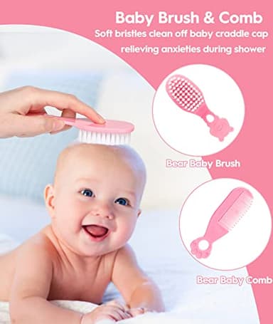 Baby Healthcare and Grooming Kit, Safety Newborn Nursery Baby Care Kit, with Hair Brush Comb, Nail Clipper, Thermometer, Pacifier Clip, Baby Registry Search, Baby Girl Boy Newborn Essentials - Image 3