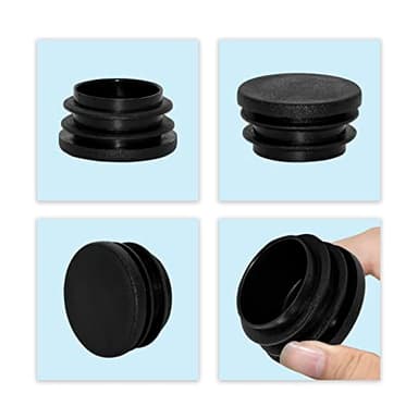 Flyshop Black Furniture Chair Leg Blanking End Caps 30 mm, 1-3/16" OD Hard Plastic Round Ribbed Tube Inserts Plugs Floor Protectors 10 PCS - Image 3