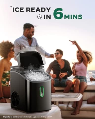 Nugget Ice Maker Countertop, Pebble Ice Maker with Soft Chewable Ice, One-Click Operation Ice Machine with Self-Cleaning, 33lbs/24H for Home,Kitchen,Office - Image 2