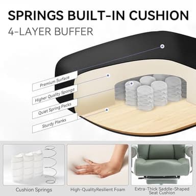 Efomao Big and Tall Green Office Chair 450LBS – Ergonomic High-Back Executive Chair with Footrest, Adjustable Padded Armrests, PU Leather Computer Chair with Lumbar Support for Home or Office，Green - Image 9