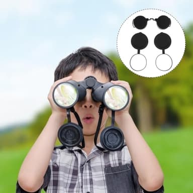 Homoyoyo 6Pcs Optics Binocular Caps Rubber Objective Binocular Lens Covers Rubber Eyepiece Cover Replacement Objective Lens Caps Set Black for Monoculars and Telescopes - Accessories 4.72X2.36X0.39In - Image 3