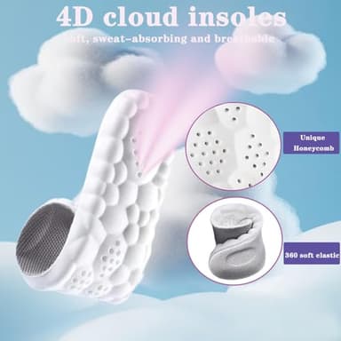 Steppers Insoles for Men and Women Adjustable Size, 2 Pairs 4d Cloud Insole for Mens,Boot Insoles for Menn, Memory Foam Shoe Insertss for Women (L) - Image 2