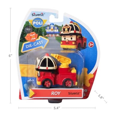 Robocar POLI Roy Die-Cast Toy – Fire Truck Hero Figures Collection | STEM Education, Role Play Rescue Vehicle, Birthday for Kids Age1 2 3 4 5 - Image 2