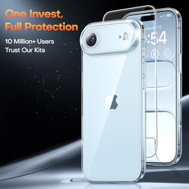 TAURI for iPhone Air Case, Full Camera Protection with Screen Protector, Anti-Yellowing Military-Grade Protection Shockproof Slim Phone Case for iPhone 17 Air 6.5 inch, Clear - Image 2