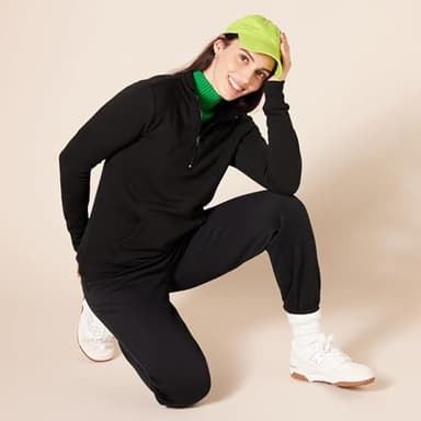 Amazon Essentials Women's Long-Sleeve Fleece Quarter-Zip Top (Available in Plus Size), Black, X-Small - Image 5