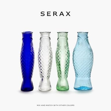 Serax Glass Water Pitcher | Fish & Fish glassware by Paola Navone | Wine Carafe Decanter 28.74 fl oz | Clear Green Bottle Container for hot & cold Drinks | Fridge Beverage Dispenser, Suitable as Vase - Image 6