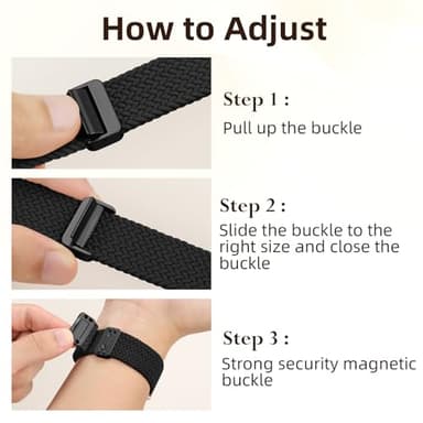 DaQin 20mm Magnetic Braided Band Compatible with Garmin Vivoactive 5 Watch Bands/Vivoactive 6/Vivoactive 3, Stretchy Nylon Strap for Garmin Sq/Sq 2/Venu 2 Plus/Forerunner 165/55/245/Amazfit Active 2 - Image 2