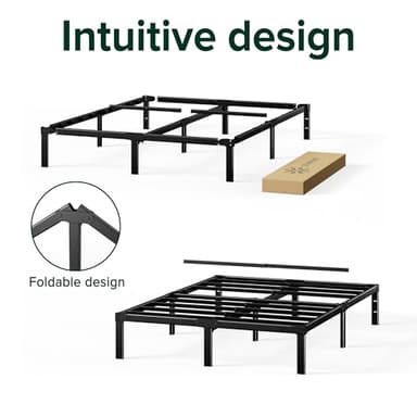 ZINUS Yelena 18 Inch Metal Platform Bed Frame, Steel Slat Support, No Box Spring Needed, Eco Friendly WonderBox(TM) Packaging, Easy Assembly, Black, Queen - Image 7