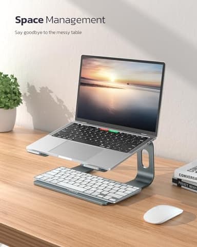 Nulaxy Fully Aluminum Detachable Laptop Stand, Ergonomic Ventilated Cooling Laptop Holder Computer Riser for Desk, Anti-Slip Design Notebook Stand Compatible with All 10-16" MacBook/Dell XPS/HP/Lenovo - Image 7
