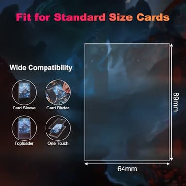 1200 Pack Card Sleeves Clear, Perfect Fit Inner Sleeves Ideal for Double-sleeving, Trading Card Sleeve Compatible with MTG, PKM, TCG and Gaming Cards (60 Microns) - Image 4