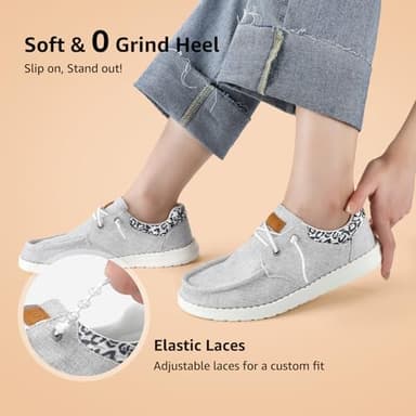 STQ Slip on Casual Shoes for Women Plantar Fasciitis Relief Lightweight Orthopedic Comfy Sneakers Light Grey US 7 - Image 6