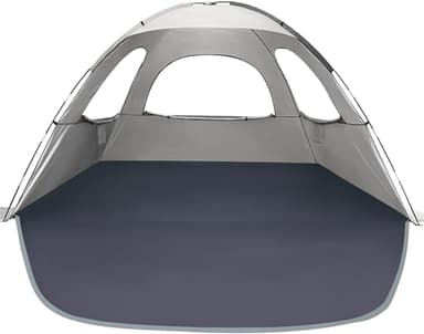 WhiteFang Beach Tent Anti-UV Portable Sun Shade Shelter for 8 Person, Extendable Floor with 3 Ventilating Mesh Windows Plus Carrying Bag, Stakes and Guy Lines (Baby's Breath) - Image 1