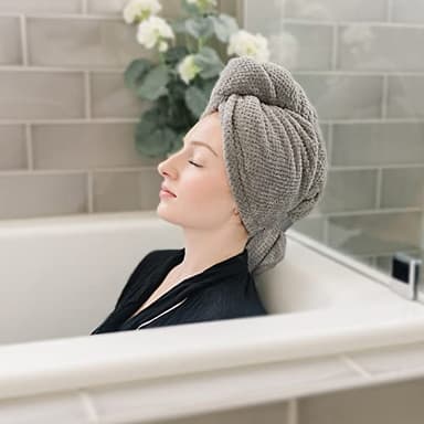 ROLSHOL 2 Packs Large Microfiber Hair Towels for Women, Super Absorbent & Quick Dry Hair Towel Wrap for Curly Hair Long & Short Hair- Anti-Frizz Hair Turbans for Wet Hair - 27.5''*39.4'' - Image 4