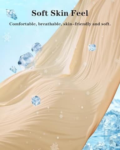 Blueinn High-Waisted Slip Shorts for Under Dresses Women Anti Chafing Cooling Shorts Boyshorts with Scalloped Bottom L Beige - Image 2