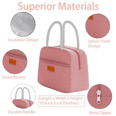 JBGOYON® Bento Lunch Box Set - 3 Stackable Containers for Adults and Kids，lunch box for women- Includes Lunch Bag, Leak-Proof and BPA-Free - Built-in Utensil Set - Dishwasher Safe (Pink) - Image 6