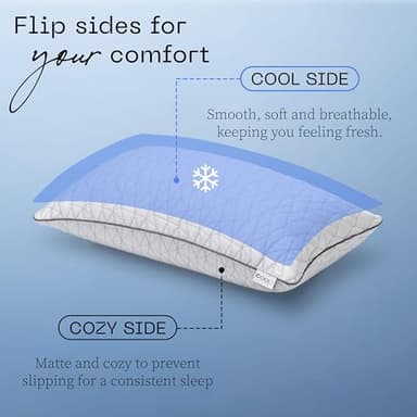 Coop Home Goods Cool Side Pillowcase, King Size Cooling Pillow Case for Hot Sleepers, Two-Sided Pillow Covers, Cozy Side & Cool Side, Ultra Soft Lulltra Cool Technology - Image 2