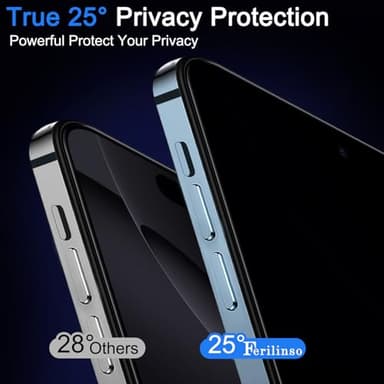 Ferilinso [Auto Dust Install] 3 Pack Privacy Screen Protector for iPhone 16 Pro Max with 9H+ Private Accessories-Camera Lens Protector, Tempered Glass Cover, Case Friendly, Sensitve Touch - Image 3