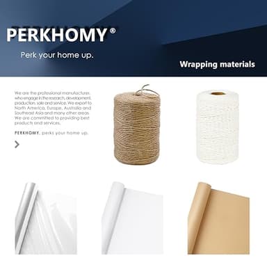 PerkHomy Brown Kraft Paper Roll 17.5" x 1,200" (100') for Gift Wrapping Bulletin Board Craft Art Bouquet Flower Packing Moving Shipping Floor Covering Table 70GSM 50LB (Brown, 17.5" x 100') - Image 3