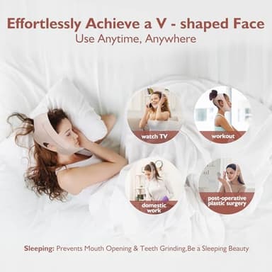 ZIGU Adjustable V-Line Chin Strap for Daily & Night Face Lifting - Reusable Jawline Shaper Made with Advanced Electric-Hot-Press Tech for Skin-Friendly Breathable Ice Silk Material - Image 7