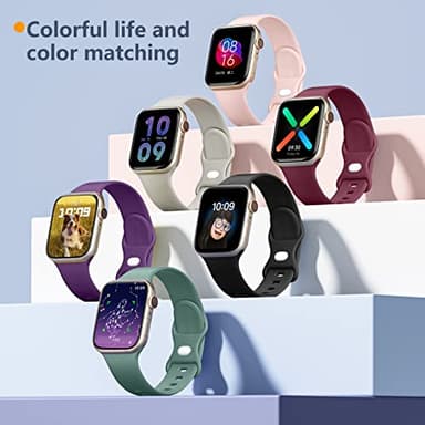 DaQin 8 Pack Sport Bands Compatible with Apple Watch Band 40mm 38mm 41mm 42mm 44mm 45mm 46mm 49mm Women Men, Soft Silicone Strap for Apple Watch SE iWatch Series 10 9 8 7 6 5 4 3 2 1 Ultra/Ultra 2 - Image 9