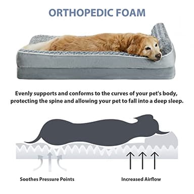 BFPETHOME Orthopedic Dog Bed for Extra Large Dogs-Big Waterproof Sofa Dog Bed with Removable Washable Cover, Large Pet Bed with Waterproof Lining and Nonskid Bottom,Pet Bed for Large Dogs, Grey - Image 3