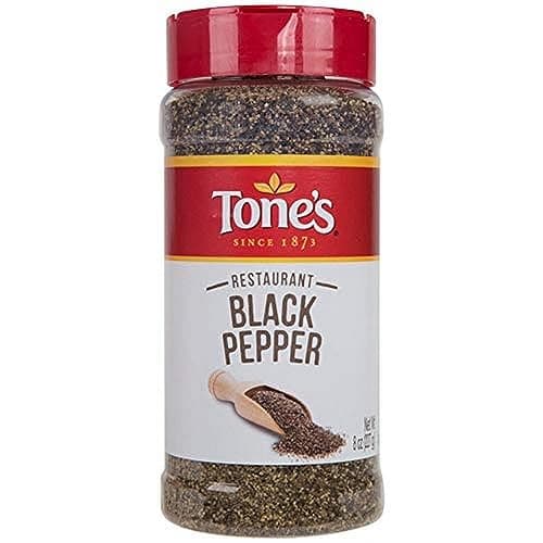Tone's Restaurant Black Pepper, 8.00 Ounce (Pack of 6) - Image 1