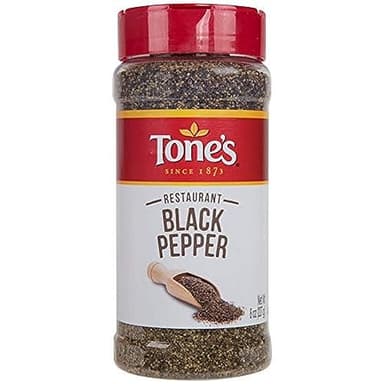 Tone's Restaurant Black Pepper, 8.00 Ounce (Pack of 6) - Image 1