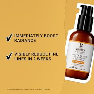 Kiehl's Powerful-Strength 12.5% Vitamin C Serum, Line-Reducing Concentrate for Face, Boosts Radiance & Firmness, Smooths & Plumps Skin, with Hyaluronic Acid, Dermatologist-Tested - 1.7 fl oz - Image 4