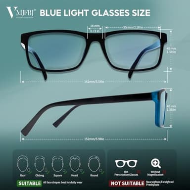 VMJFBJ Blue Light Blocking Glasses For Men/Women Anti-Fatigue Computer Monitor Gaming Improve Sleep Reduce Eye Strain Gamer Glasses - Image 2