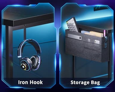 ODK L Shaped Desk, 57.5" Computer Gaming Desks, Home Office Writing Table with Monitor Shelf, Space-Saving Modern Corner Workstation, Easy to Assemble, Black - Image 4