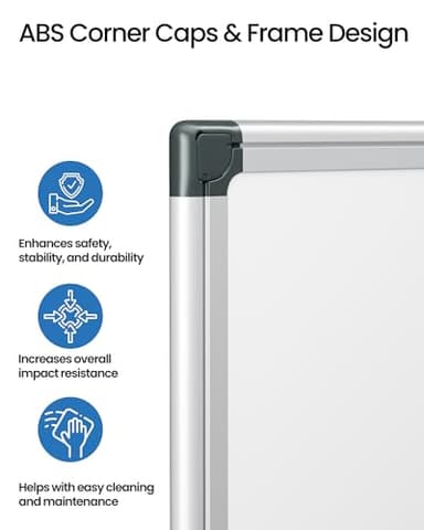 VUSIGN Magnetic White Board Kit for Wall 24" x 18", 1 Dry Eraser & 2 Multicolor Markers & 4 Magnetic Pins, Sliver Reinforced Aluminum Frame for Home, School, Office - Image 5
