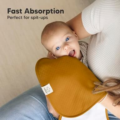 KeaBabies 5-Pack Organic Burp Cloths Baby Girl, Boy - Extra Large, Absorbent Baby Burp Cloths, Soft Burping Cloths for Babies, Newborn Burp Clothes, Cotton Burp Rags, Thick Burp Cloth (Phase/Quin) - Image 6