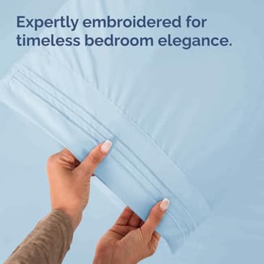 King Pillow Cases Set of 2 - Ultra Soft Hotel Quality Pillowcase Covers - Luxury Comfy Bedding for Women, Men, Kids and Teens - Machine Washable Pillow Protectors - 2 Pieces Set - King Size Sky Blue - Image 6