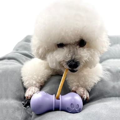 BoniVet Bully Stick Holder for Dogs, Chew Holder, Prevent Choking Safety Device (Purple, Small) - Image 1