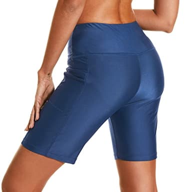 HODOSPORTS Women's 7'' Swim Shorts UPF 50+ High Waisted Board Shorts with Pockets Liner Quick Dry Swimsuit Bottoms Navy 3XL - Image 7