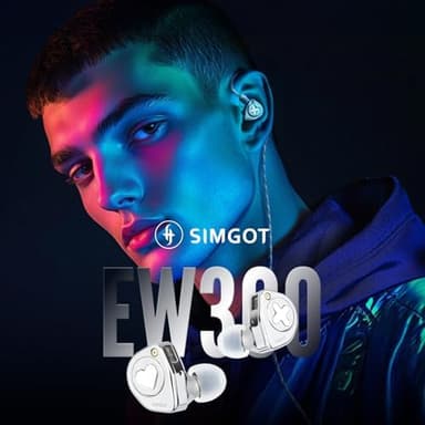 Linsoul SIMGOT EW300 1DD+1Planar+1PZT Hybrid Driver in Ear Monitor, Wired Earbuds IEM, Gaming Earbuds with Detachable Nozzles, Silver-Plated OFC IEM Cable for Audiophile Musician (Standard Edition - Image 6
