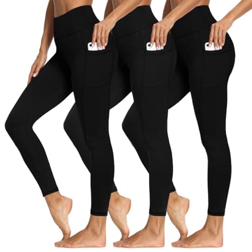 Syrinx High Waisted Leggings with Pockets for Women - Soft Athletic Tummy Control Pants for Yoga Workout - Image 1