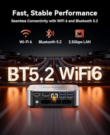 ACEMAGIC Mini PC AMD Ryzen 7 6800H, Mini Gaming PC 16GB DDR5 512GB SSD, Mini Computers Micro Desktop PC Support 4K Triple Display/WiFi6/BT5.2/Gaming/Office/Home - Image 4