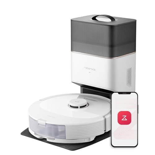 roborock Q8 Max+ Robot Vacuum and Mop, Self-Emptying, Hands-Free Cleaning for up to 7 Weeks, Reactive Tech Obstacle Avoidance, 5500 Pa Suction, DuoRoller Brush, APP-Controlled Mopping, White - Image 1