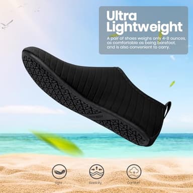 SEEKWAY Water Shoes Women Men Adult Quick-Dry Aqua Socks Barefoot Non Slip for Beach Swim River Pool Lake surf Black SK002(U) - Image 6