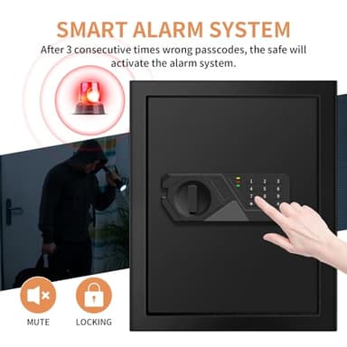 3.0 Cuft Fireproof Safe for Home Use, Digital Home Safes Fireproof Waterproof with Programmable Keypad, Backup Keys and Alarm System, Anti-Theft Home Security Safe Box for Document Money Medicines - Image 6