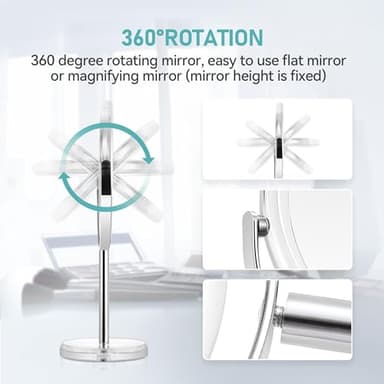 MIYADIVA 20X Magnifying Makeup Mirror,Double Sided 1X & 20X Magnifying Mirror with Stand,Tabletop Magnified Vanity Mirror with 360°Rotation for Bathroom or Bedroom 7.8 Inch - Image 3