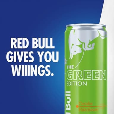 Red Bull Green Edition Energy Drink, Curuba Elderflower, with 80mg Caffeine plus Taurine & B Vitamins, 8.4 Fl Oz, Pack of 24 Cans - Image 7