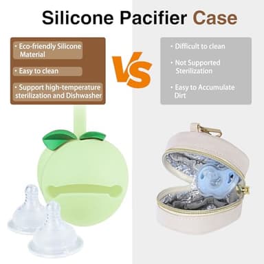 KUBYA Diaper Bag Tote, Baby Diaper Tote Bags Shoulder Bag Mommy Handbag Hospital Bag Travel Large Tote Bag for Women Crossbody Bag, with Silicone Pacifier Case - Image 5