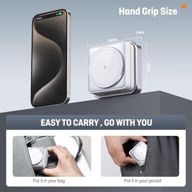 【2025 Upgraded】Wireless Charger 3 in 1, Foldable Wireless Charging Station with Light for Apple MagSafe Charger, Travel Magnetic Charger for iPhone 17/16/15/14/13/12 Apple Watch AirPods (20W Adapter) - Image 2