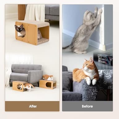 EHEYCIGA Cardboard Cat Scratcher House, 17-Inch Corrugated Cat Scratcher for Indoor Cats, Kitten Scratching Board Pad, Brown - Image 3