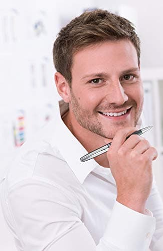 Pelikan Jazz Classic Ballpoint Pen, Medium Nib, Blue Ink Refill Included, Metal, Black, Blister Card, 1 Each (807098) - Image 3