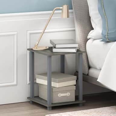 Furinno Simplistic Set of 2 End Table, French Oak Grey/Grey - Image 9